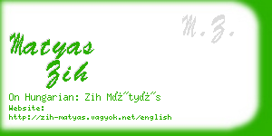matyas zih business card